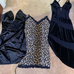 Black silk dress, animal printed , see through dress